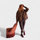 Roz | Jachetă modernă cu model leopard