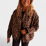 Roz | Jachetă modernă cu model leopard