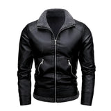 Léo™ | Jachetă Elegantă din Piele cu Căptușeală din Fleece