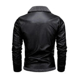 Léo™ | Jachetă Elegantă din Piele cu Căptușeală din Fleece