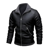 Léo™ | Jachetă Elegantă din Piele cu Căptușeală din Fleece