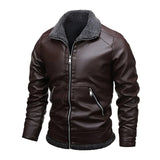 Léo™ | Jachetă Elegantă din Piele cu Căptușeală din Fleece