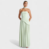 Maliyah | Rochie verde cu piparmint asimetrică