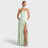Maliyah | Rochie verde cu piparmint asimetrică