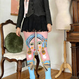 Viken | Legginguri Artă Veselă Subțiri Albastru Muse