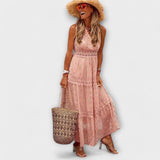 Lola | Rochie maxi Boho cu dantelă