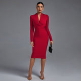 Samara | Rochie cu decolteu în V și mâneci lungi
