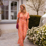 Sandra | Rochie de lungime maximă cu gât în V elegant