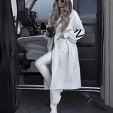 Rosa | Cardigan elegant cu design și glugă
