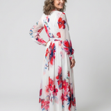 Lillian | Rochie maxi din flori cu mâneci lungi