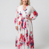 Lillian | Rochie maxi din flori cu mâneci lungi