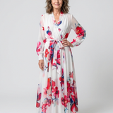 Lillian | Rochie maxi din flori cu mâneci lungi