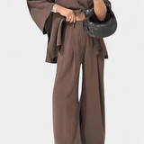 Eli | Set oversize – top cu decolteu în V și pantaloni drepți