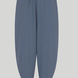 Külli | Pantaloni de sport albastri indig deosebit de calduti cu mansete