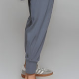 Külli | Pantaloni de sport albastri indig deosebit de calduti cu mansete