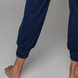 Tula | Pantaloni yoga Harem albaștri de culoare mării