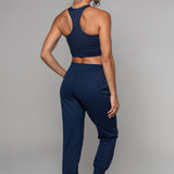 Tula | Pantaloni yoga Harem albaștri de culoare mării
