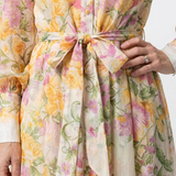 Cressida | Rochie Maxi Florală cu Mâneci Lungi