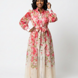 Cressida | Rochie Maxi Florală cu Mâneci Lungi