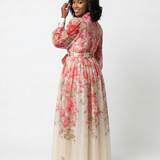 Cressida | Rochie Maxi Florală cu Mâneci Lungi
