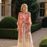 Cressida | Rochie Maxi Florală cu Mâneci Lungi