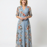 Elowen | Maxi Rochie cu Guler în V și Imprimeu Floral
