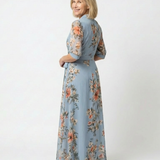Elowen | Maxi Rochie cu Guler în V și Imprimeu Floral