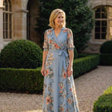Elowen | Maxi Rochie cu Guler în V și Imprimeu Floral